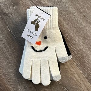 Mixit Kids' Cream and Black Snowman Mittens